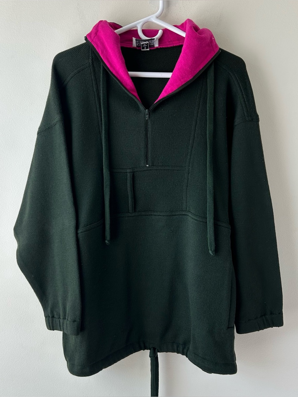 Vintage St. John by Marie Grey Oversized Hooded Sweater Sweatshirt Olive Green S